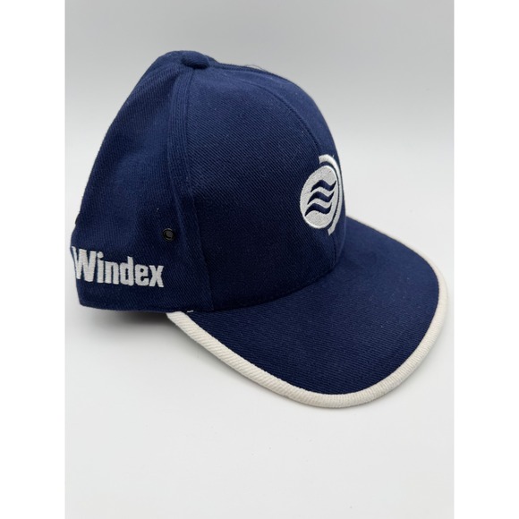 Vtg 1990s Enron Capital Corp Strapback Hat Blue Cream Scam Aesthetic Retro